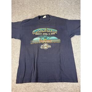VINTAGE Milwaukee Brewers Lee Sport Shirt Mens Large Blue MLB Baseball Tee Y2K